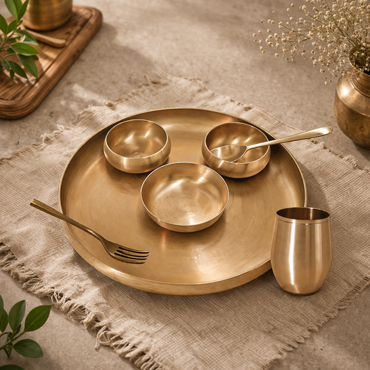 Bronze Dinner Set - Curve Thali
