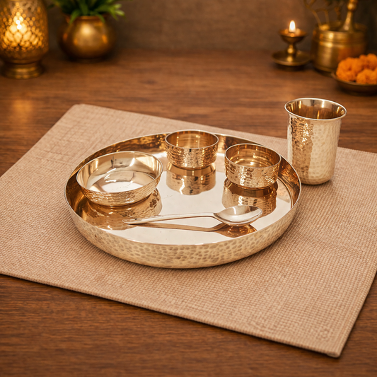 Bronze Dinner Set - Hammered | 6 Items