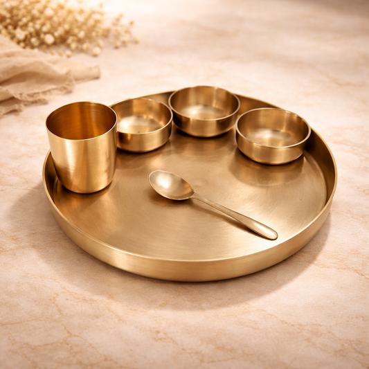 Bronze Dinner Set - Thali | 6 Items