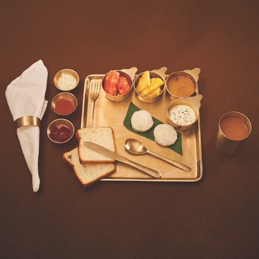 Bronze Dinner Set - Square Woods | 13 Items