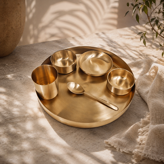 Bronze Dinner Set - Thali | 6 Items